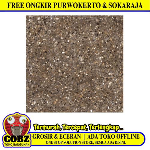 50CM x 50CM / PLATINUM LISBON Keramik Lantai Rumah Glossy Dark Brown Dus