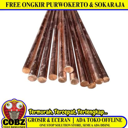 16 MM x 1.5 M / TM Tiang Arde Stick Grounding Anti Petir Tembaga Batang