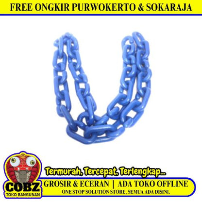 5/16 IN / TM Rantai Plastik PVC Talang Motor Anjing 8 MM Biru Meter