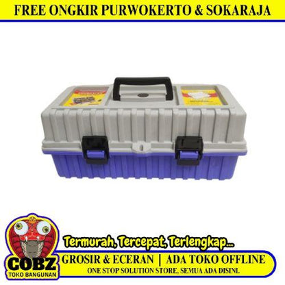 40 CM x 14 CM x 18 CM / KENMASTER Tool Organizer Box Kotak Perkakas