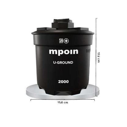 2000 L / M POIN + U GROUND UG 2000 Water Torrent Tangki Tandon Air PVC Hitam + Acc Set