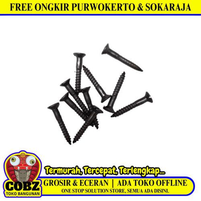 1 IN / TM Sekrup Baut Kayu Kepala Rata Minus Wood Screw Ecer Biji