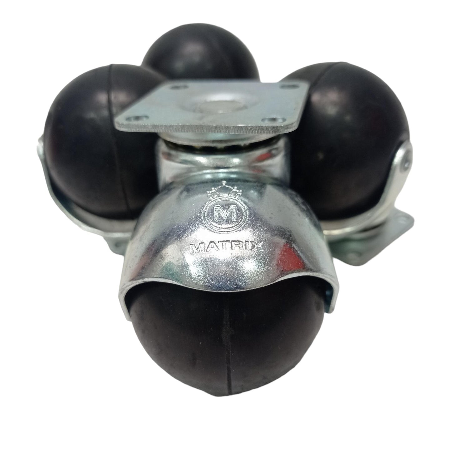 2 IN / MATRIX TG 50 Roda Hidup Trolly Bulat Plat 48 MM Karet Hitam 4 Pcs Dus