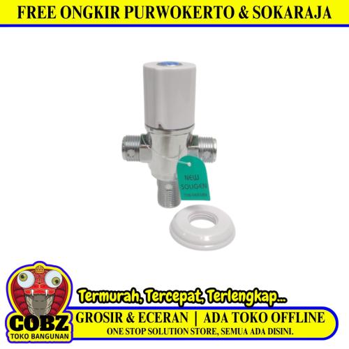 1/2 IN / NEW SOLIGEN WT Stop Kran Air Cabang Tee Shower Kloset Stainless