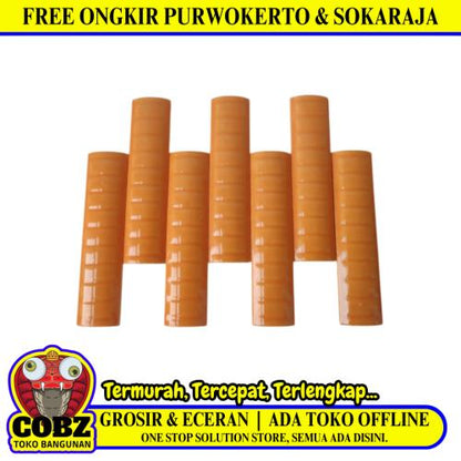 10 CM / TM Kuku Macan Bon Bon Lis Keramik Garis Orange Lembar