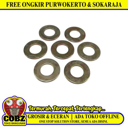 12 MM / TM Ring Plat Washer Plate Baut Sekrup Bulat Kuning Biji