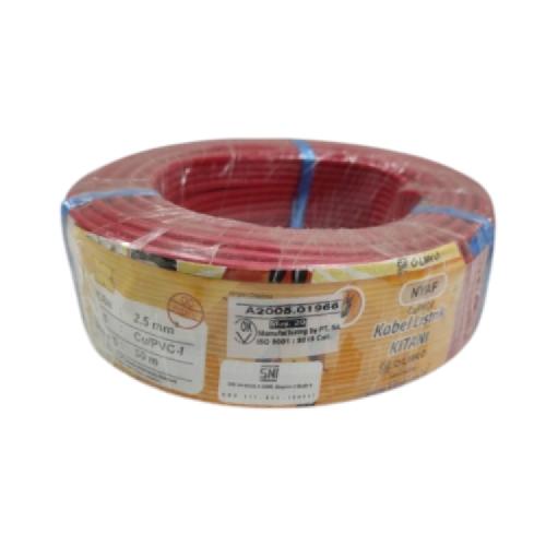 1 INTI x 2.5 MM / TM NYAF Serabut Kabel Tembaga SNI Merah Meter