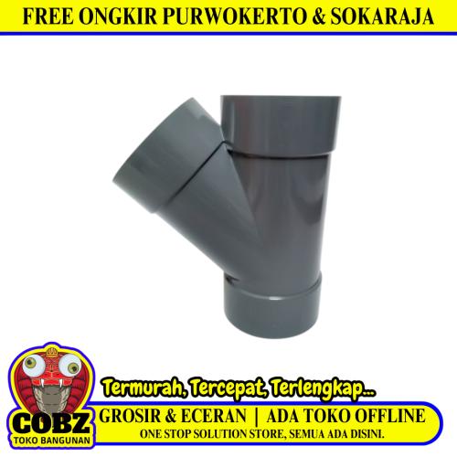 4 IN / RUCIKA D-Y Tee Y Branch Sambungan Fitting Pipa PVC