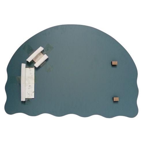 78 CM X 75 CM / ISANO Cermin Wastafel Kaca Kamar Mandi Abstrak Set