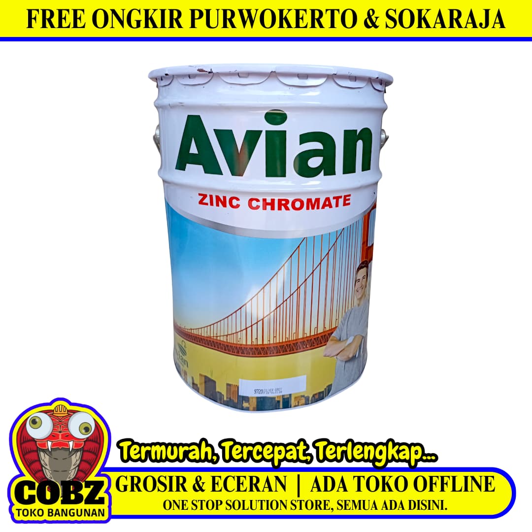25 KG / AVIAN Cat Dasar Meni Besi Anti Karat Zinc Chromate Primer Kaleng
