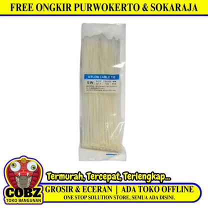 2.5 MM x 200 MM / SW Kabel Cable Ties Tali Ripet 20 CM Putih Pack