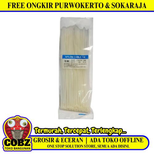 2.5 MM x 200 MM / SW Kabel Cable Ties Tali Ripet 20 CM Putih Pack