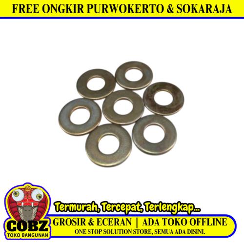 6 MM / TM Ring Plat Washer Plate Baut Sekrup Bulat Kuning Biji