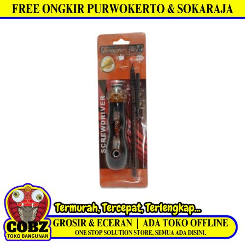 3 IN - 6 IN / CAMEL Obeng Screwdriver Two Way Bolak Balik Plus Minus 2 In 1 Gagang Fiber