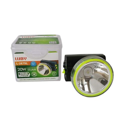 20 WATT / LUBY L-2879L Senter Kepala Lampu LED Headlamp Jauh Dekat Charge