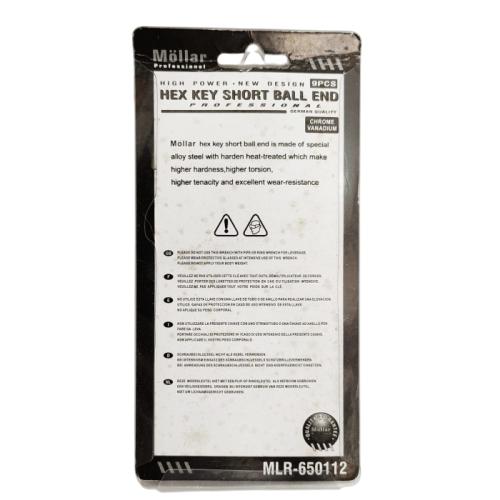 1.5 MM - 10 MM / MOLLAR Kunci L Hexagon Ballpoint Pendek Wrench Screw 9 Pcs Set