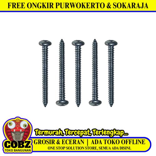 #6 x 1 1/2 IN / TM Sekrup FH Kepala Rata Plus Putih Biji