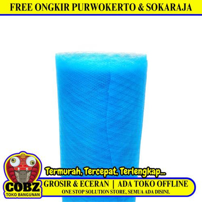 3 MM x 3 MM x 120 CM x 25 M / OKAWA Strimin Nyamuk Parabola PVC Biru Roll
