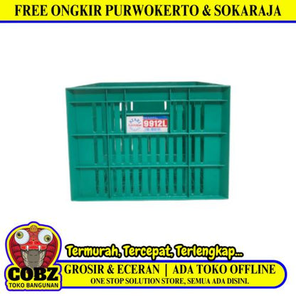 475 MM x 350 MM x 260 MM / ATARI 9912 L Krat Industri Keranjang Buah Rongga Green Pcs