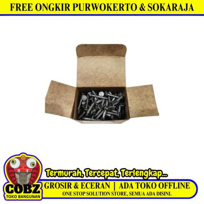 1/2 IN / ISP Sekrup Baut Kayu Kepala Rata Minus Wood Screw Dus