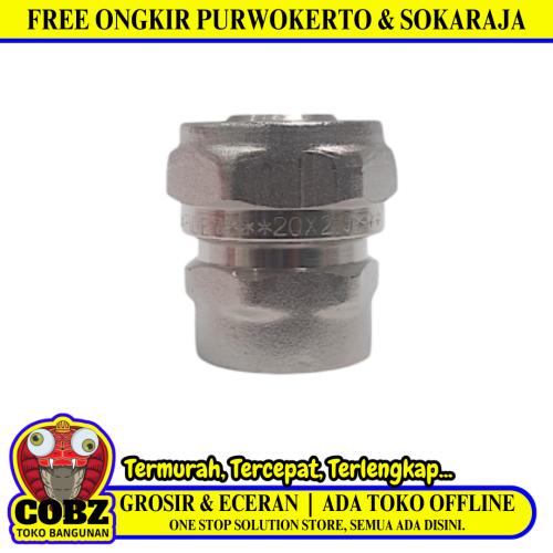 S 20 x 1/2 IN / FIDEM Sok Selang Pex Drat Dalam Ke Pipa Stainless