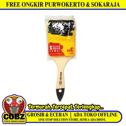 3 IN / TJAP MATA Kuas Cat Tembok Kayu Besi Air Acrylic Paint Brush