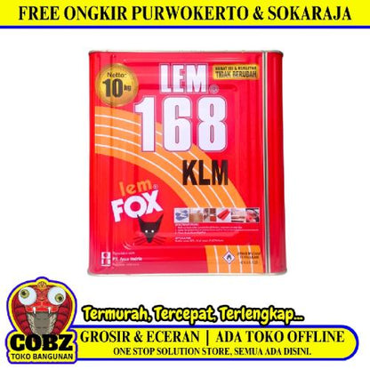 10KG/FOX 168KLM Lem Kuning Aibon Untuk Kayu Plastik Karet Kulit Kaleng