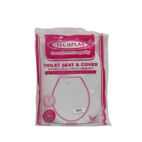 TECHPLAS Tutup Kloset Duduk Monoblok Seat Cover Standard PVC Puth Set