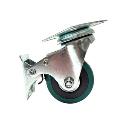 2 IN / NSK Roda Rem Hidup Trolly Gepeng Plat 50 MM Karet Hijau