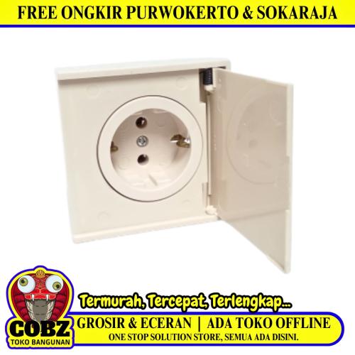 1 LUBANG / BROCO Stop Kontak Tanam IB Inbow + Pengaman Cream