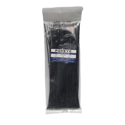 2.5 MM x 200 MM / POPEYE Cable Ties Tali Ripet 20 CM Hitam Pack