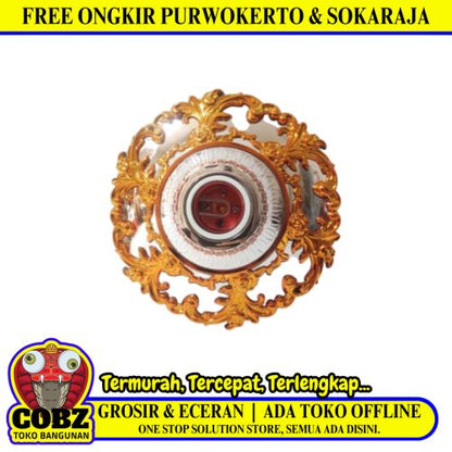 TRM 1819 Fitting Tempat Lampu Plafon Atap Tempel Motif Besar Gold