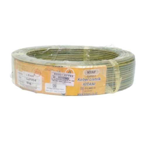 1 INTI x 1.5 MM x 50 M / KITANI NYA F Serabut Kabel Tembaga SNI Kuning Roll