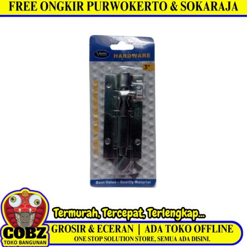 3 IN / VICO Grendel Kunci Slot Pintu Jendela Stainless