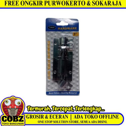 3 IN / VICO Grendel Kunci Slot Pintu Jendela Stainless