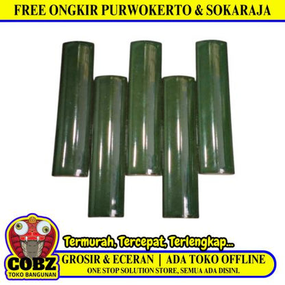 10 CM / TM Kuku Macan Bon Bon Lis Keramik Permukaan Dark Green Lembar