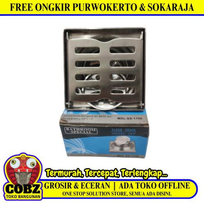 4 IN / HSJ MDL SS 1700 FLIP Saringan Got Leher Pendek Floor Drain Stainless