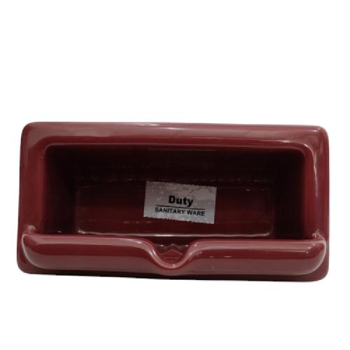 22 CM x 11 CM x 7.2 CM / DUTY SH - 22 Tempat Sabun Tanam Dinding Keramik Maroon