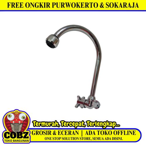 1/2 IN / CAB 01 Kran Angsa Sink Bak Cuci Piring Tembok Stainless