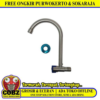 1/2 IN / HOM HBABH06 Kran Angsa Sink Bak Cuci Piring Tembok Stainless