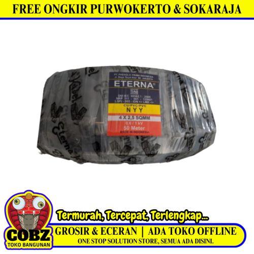 4 INTI x 2.5 MM x 50 M / ETERNA NYY  Tunggal Kabel Tembaga SNI Hitam Roll