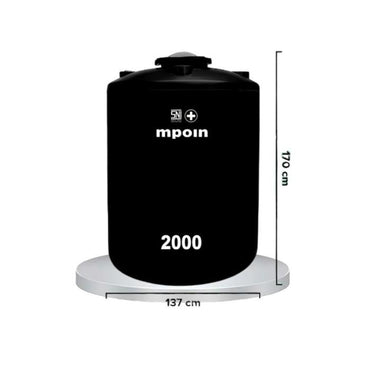 2000 L / M POIN + WAVE P 2000 Water Torrent Tangki Tandon Air PVC Green Granite + Acc Set