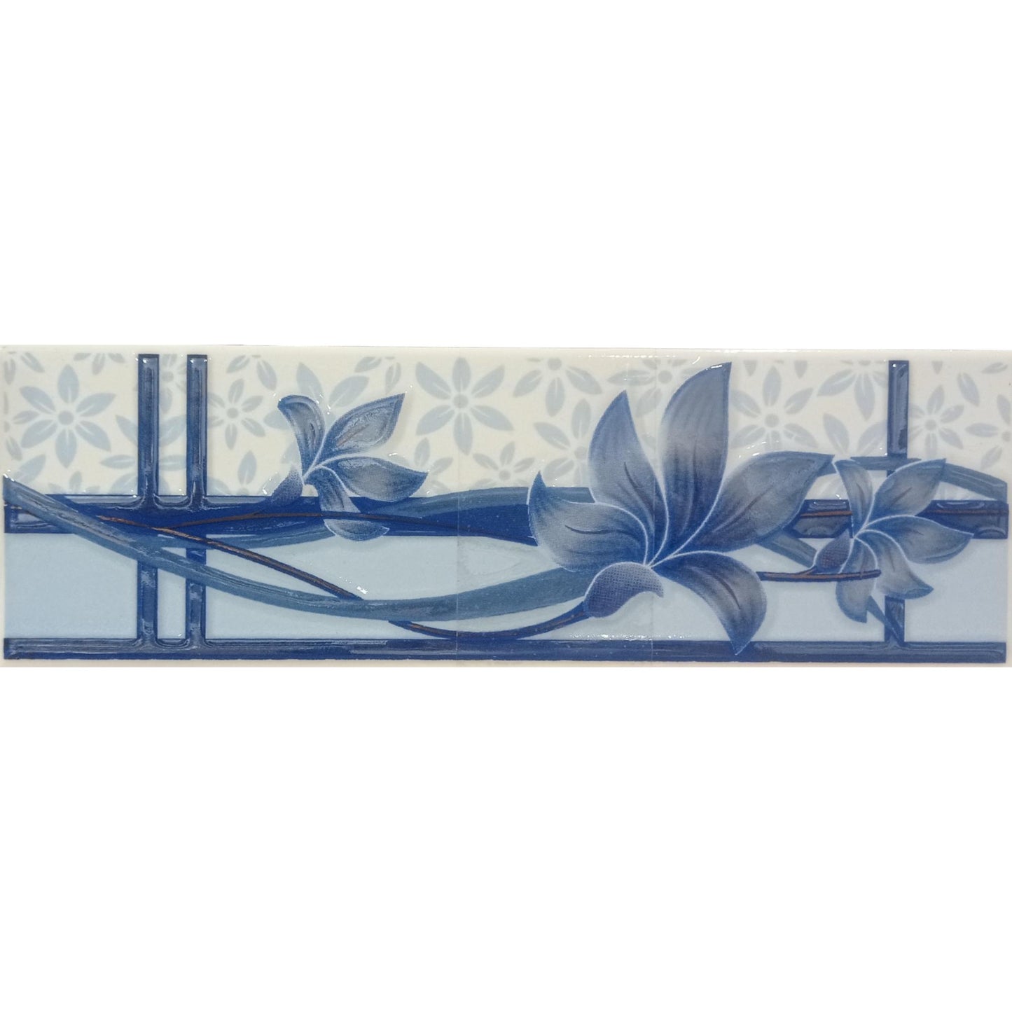 8 CM x 25 CM / NM 81V531 List Keramik Dinding Kamar Mandi Blue Lembar