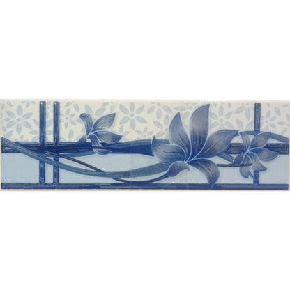 8 CM x 25 CM / NM 81V531 List Keramik Dinding Kamar Mandi Blue Lembar