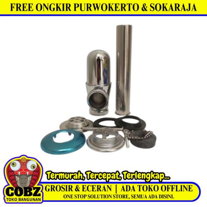 1 1/4 INCH / KEDENG Sifon Botol Saringan Pipa Wastafel  Stainless Set