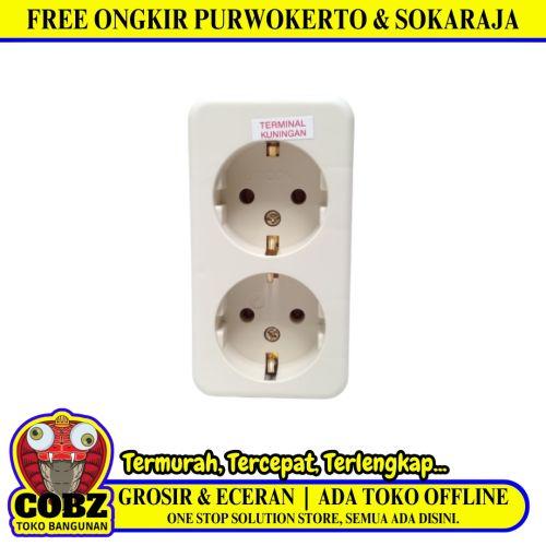 2 LUBANG / UTICON ST-128 Stop Kontak Terminal Arde Tempel OB Outbow Cream