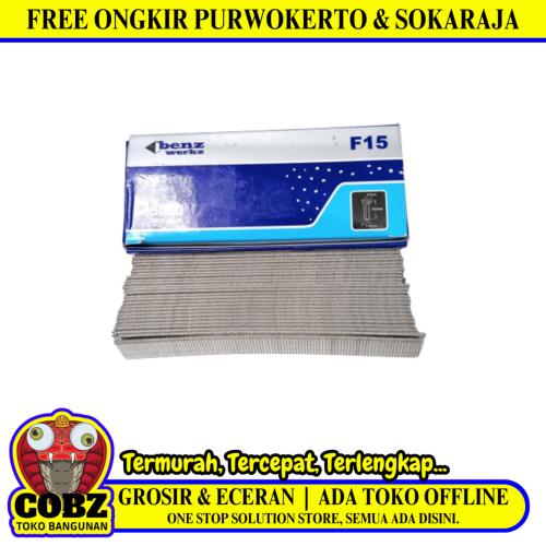 F 15 / BENZ WERKZ Refill Paku Tembak Air Nailer Stapler Gun 15 MM Lurus Dus