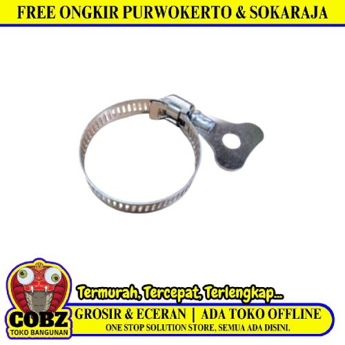 3 IN / TM Kuping SS Klem Selang Air Gas LPG Regulator Hose Clamp Stainless