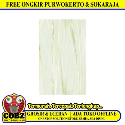 25 CM x 40 CM / UNO ACACIA Keramik Dinding Kamar Mandi Glossy Green Dus
