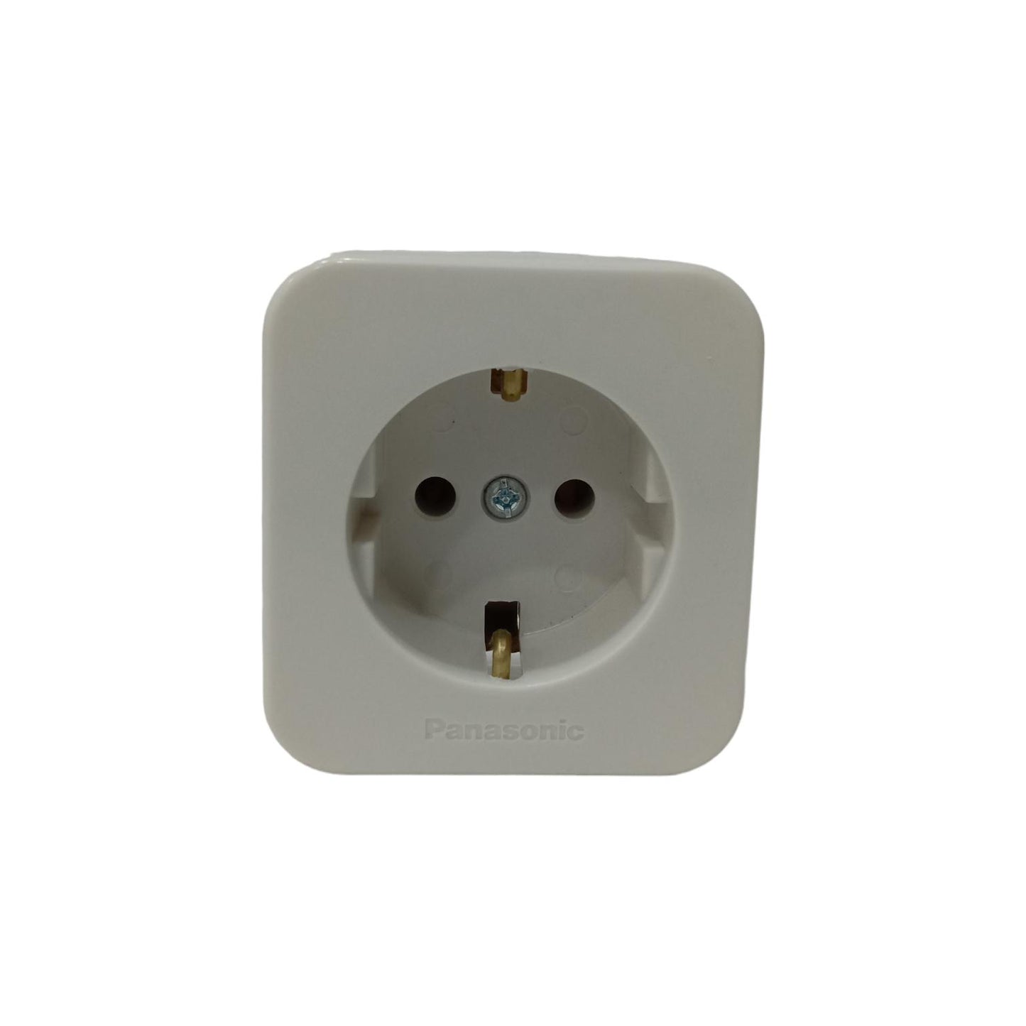 1 LUBANG / PANASONIC ALPHA CUBE Stop Kontak Terminal Arde Tempel OB Outbow Putih